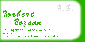 norbert bozsan business card